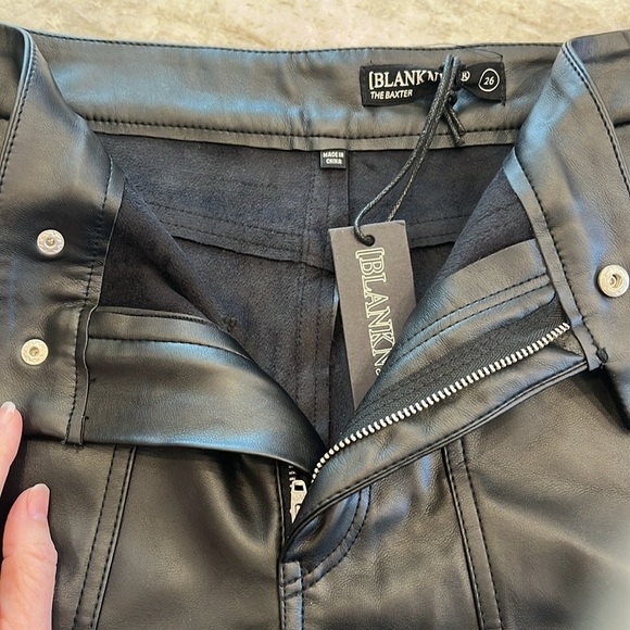 NEW Blank‎ NYC | Baxter Ribcage High Rise Vegan Leather Jeans | Black  | Size 26 - Picture 7 of 14
